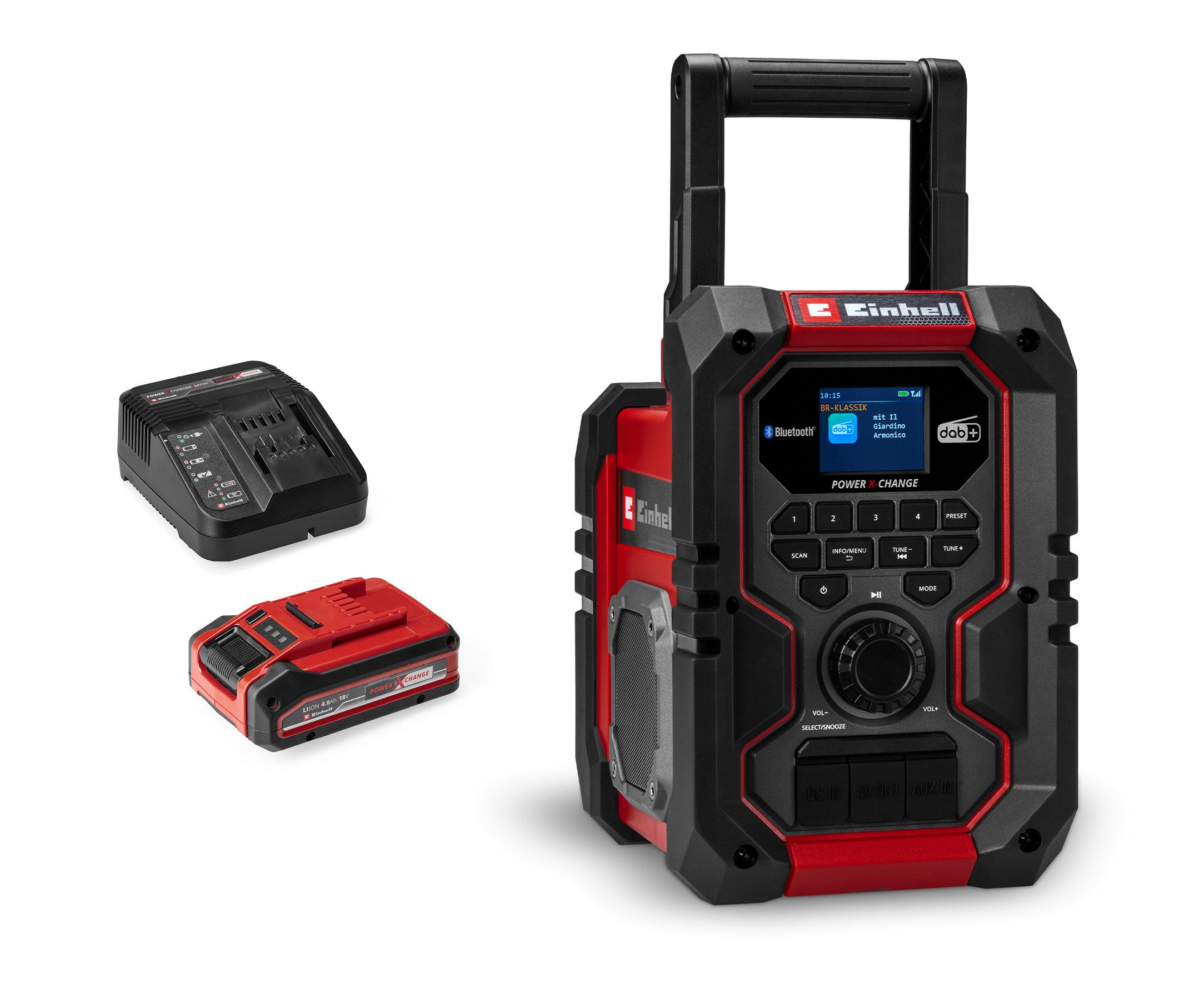 Einhell Akku-Radio TE-CR 18 Li (1x 4,0 Ah PLUS) Baustellenradio (Digitalradio (DAB), FM-Tuner, FM-Tuner mit RDS, Inkl. Akku und Ladegerät)