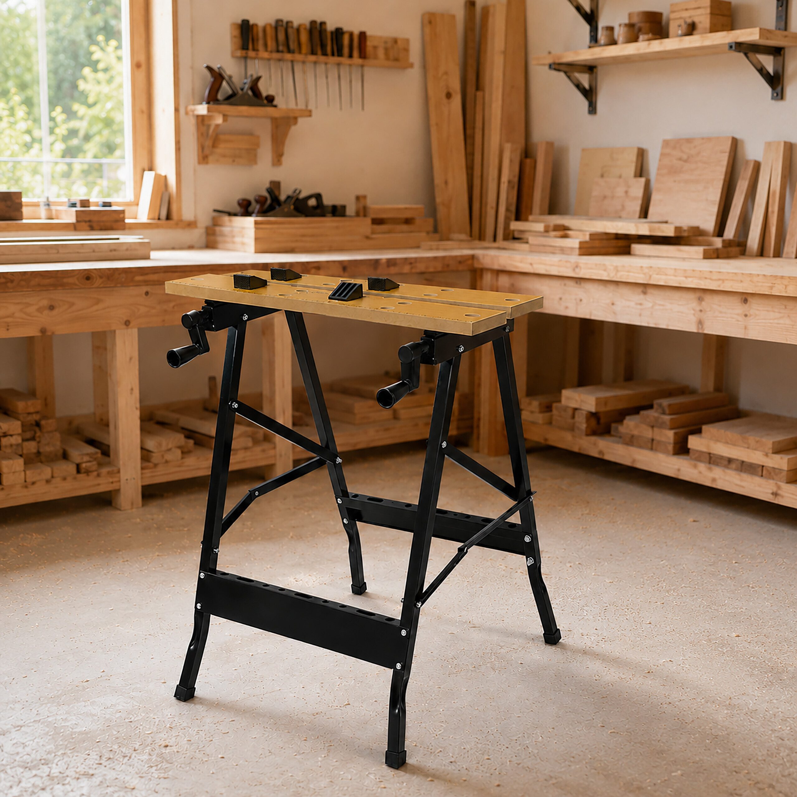 relaxdays Werkbank Klappbare Werkbank mit Spannbacken, (1-tlg) – Bild 3 von 5