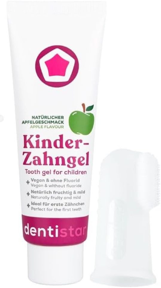 dentistar Zahnbürste Mundpflegeset - Baby Zahnpasta mit Silikon Finger Zahnbürste