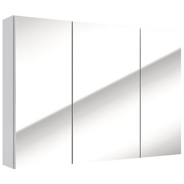 Lomadox Spiegelschrank SOFIA-107 85 cm 3-türig in Hochglanz weiß lackiert, B/H/T: ca. 85/60/15 cm