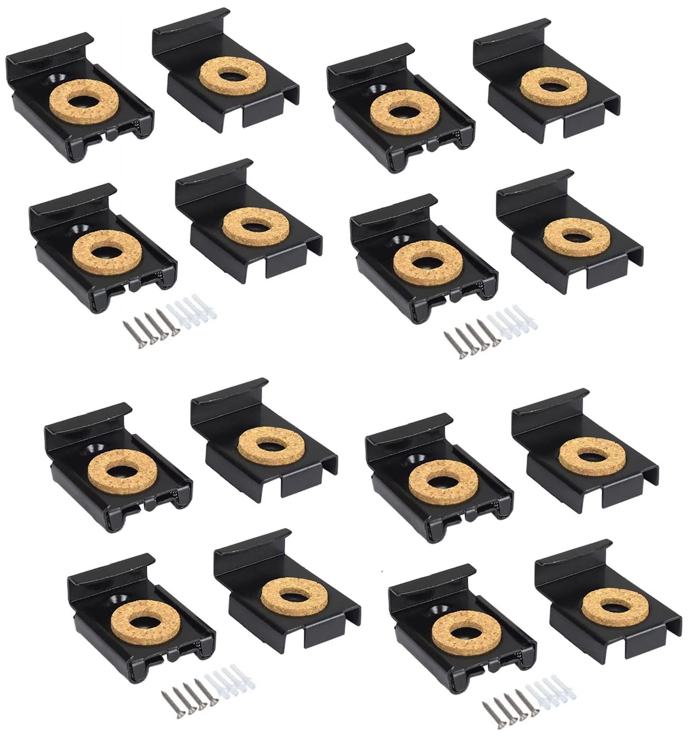 Regal 16er Set - Spiegelaufhängung Clips Set mit Dübel und Schrauben, 16x