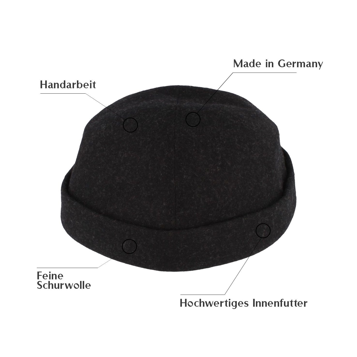 Bullani Baskenmütze randlose handgefertigte Docker Cap günstig online kaufen