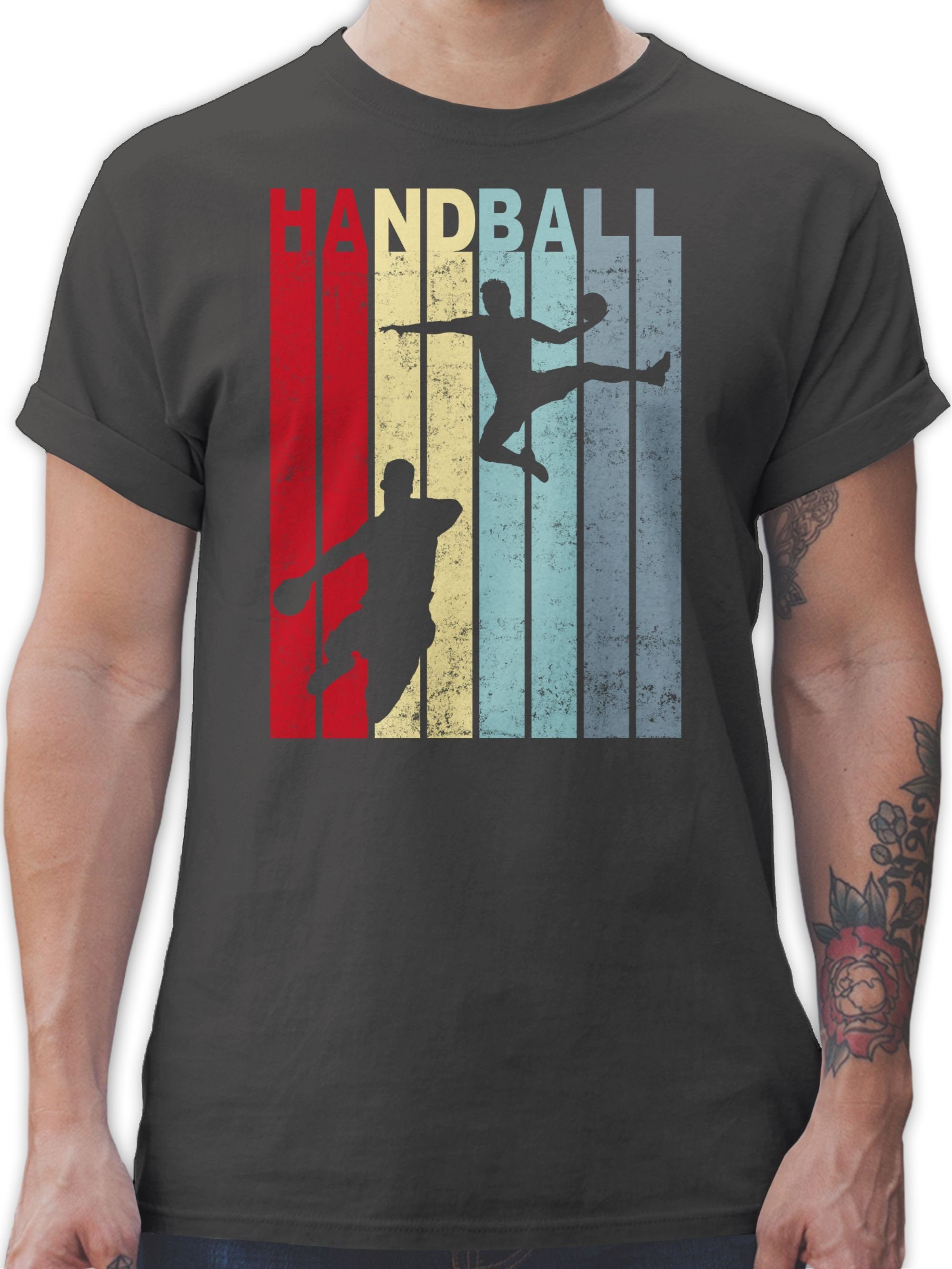Shirtracer T-Shirt Handballspieler Vintage Handball WM 2023 Trikot Ersatz 03 Dunkelgrau