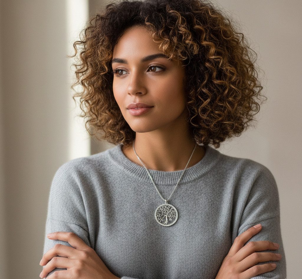 Taffstyle Kette mit Anhänger Lebensbaum Halskette Damen mit Zirkonia Anhäng günstig online kaufen