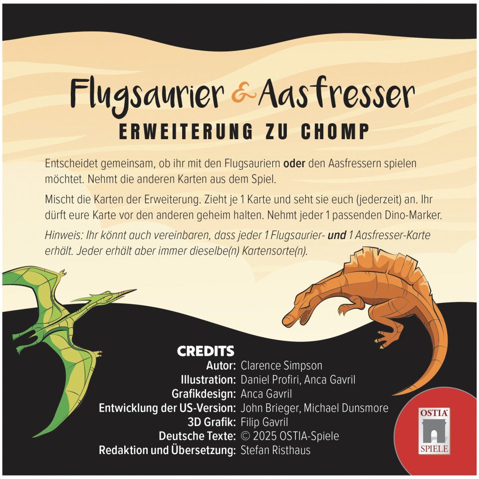 OSTIA-Spiele Spiel, Chomp - Flugsaurier und Aasfresser - deutsch