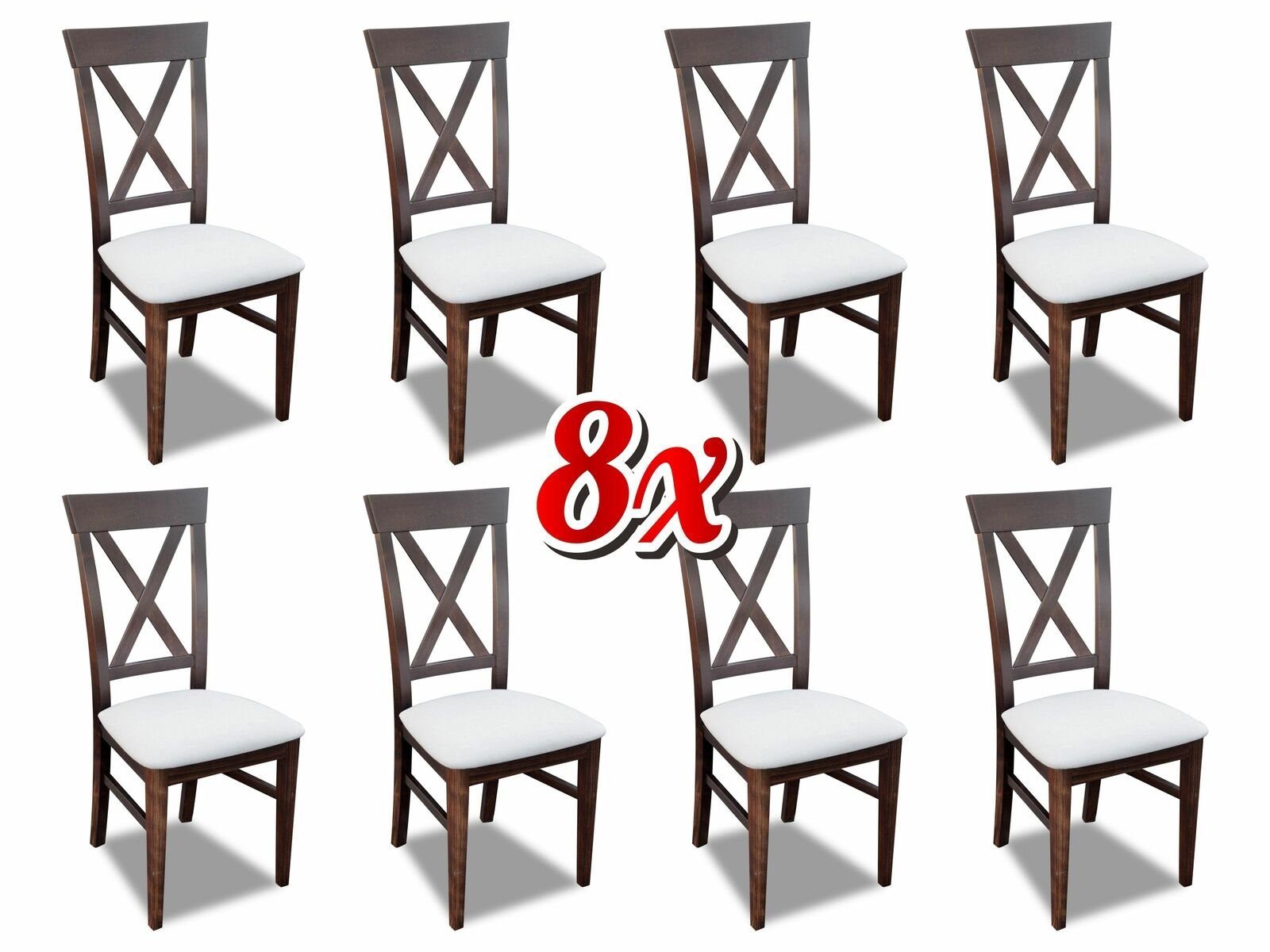 JVmoebel Stuhl, Garnitur Komplett 8x Designer Stuhl Set Esszimmer Lehn Polster Sitz Stühle Neu