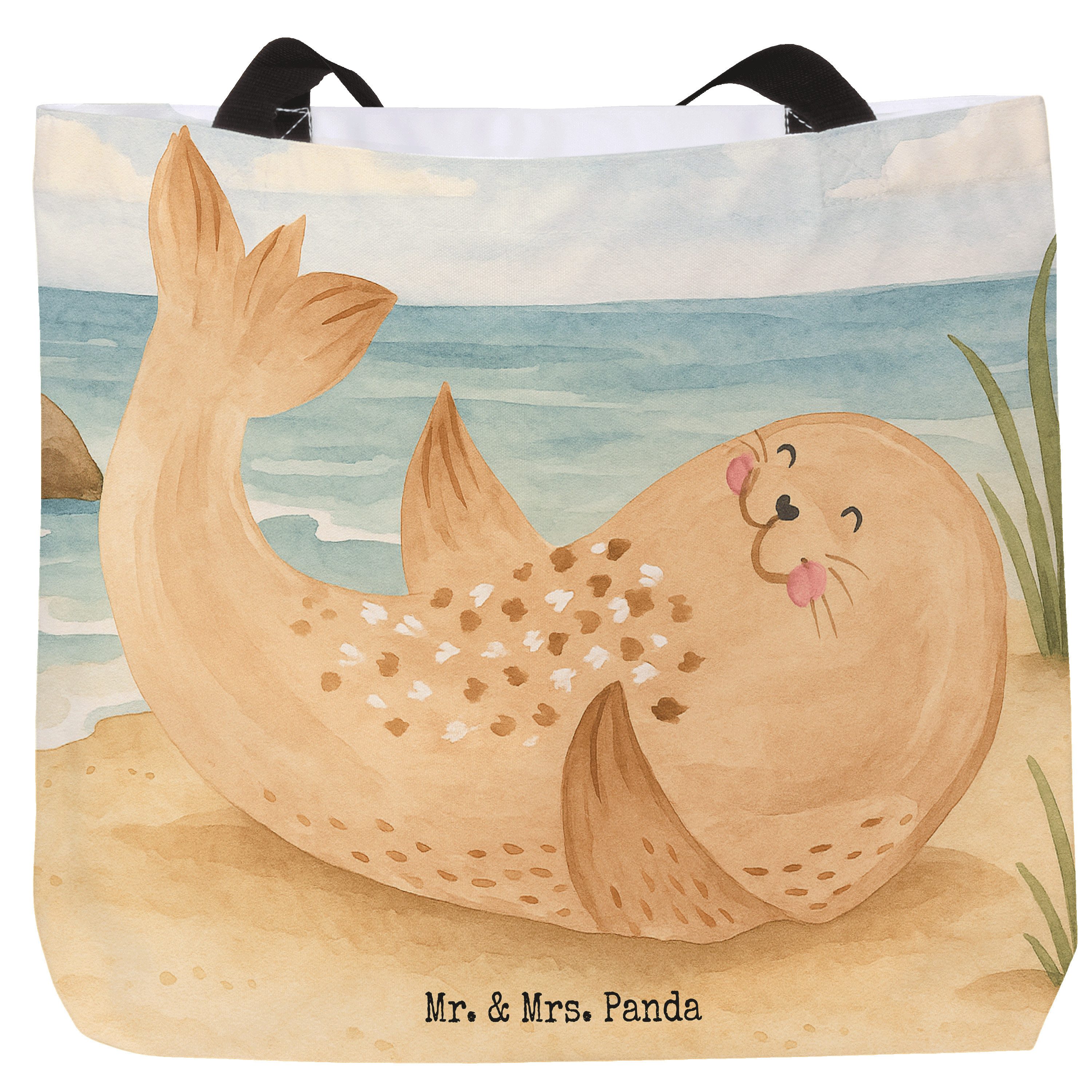 Shopper Robbe Liegen Design, Reisetasche, Weiß, Reisetasche, Tasche, Lustige