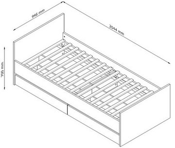 Feldmann-Wohnen Einzelbett Mati (1-tlg), 90x200cm andersen pinie congo