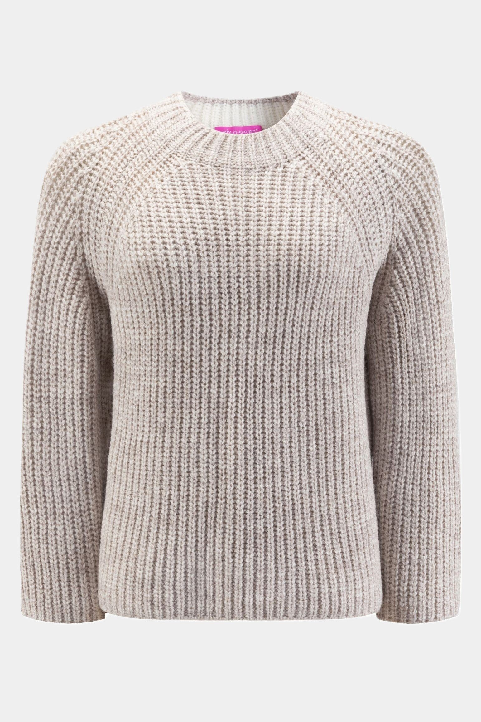 six-o-seven Strickpullover Six-o-Seven Grobstrickpullover mit Rundhals - KITT