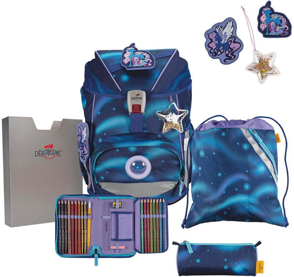 DerDieDas® Schulranzen ErgoFlex, Luna (Set, 5-tlg), aus recycelten Material