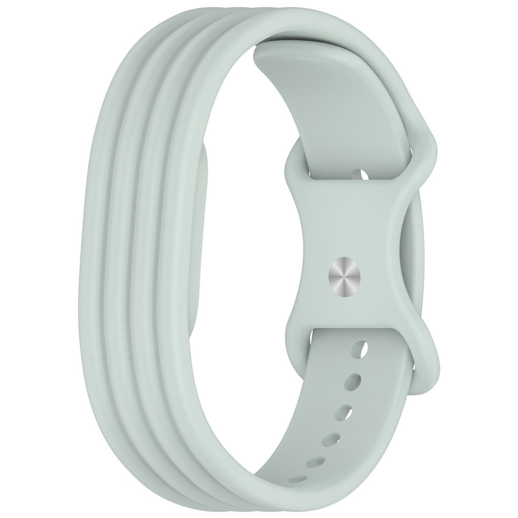 Wigento Smartwatch-Armband Silikon für Google Fitbit Air 8-Shape Streifen Design Hellgrün, 8-Shape Verschluss, verstellbare Länge, Schnellwechsel
