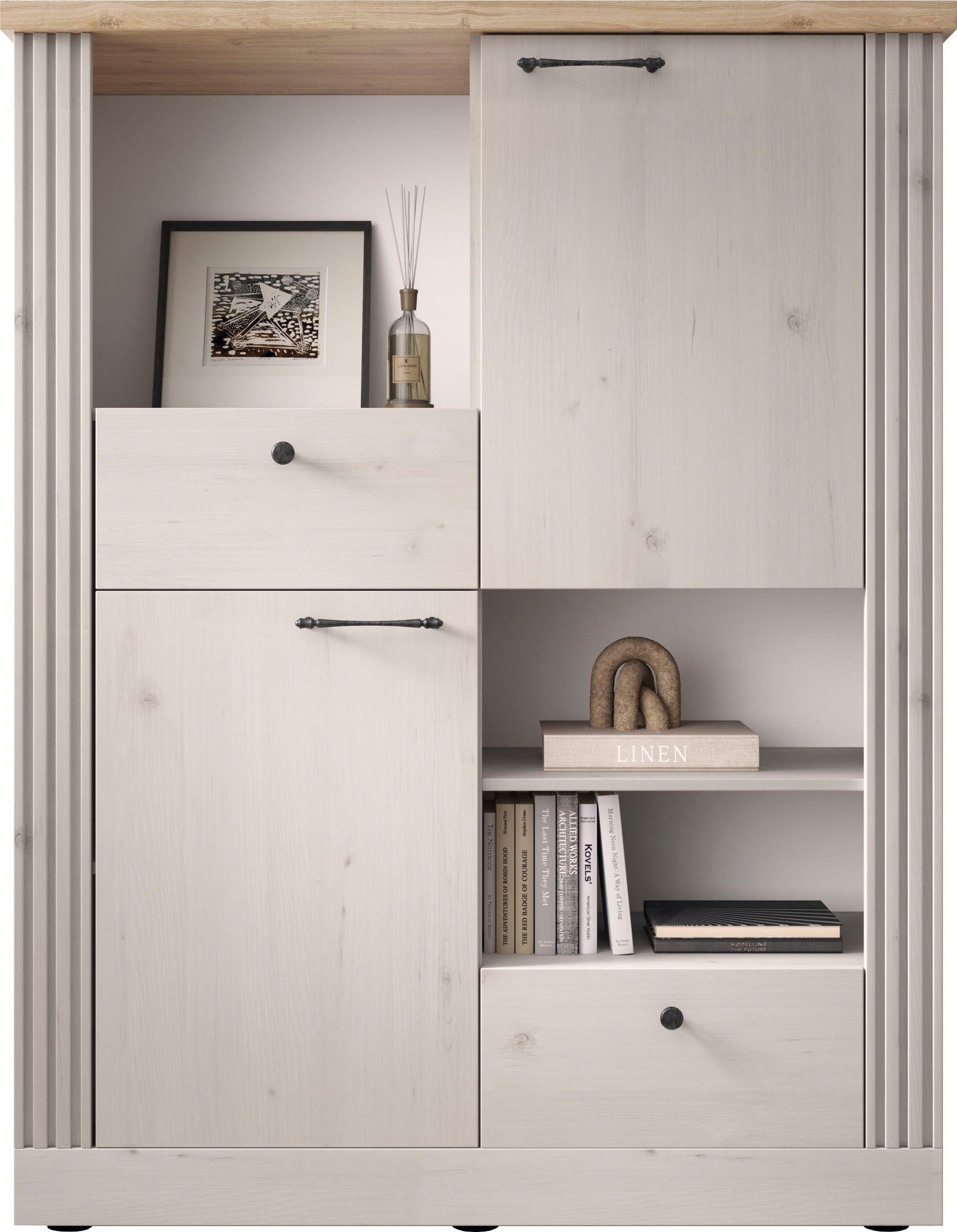 Home affaire Highboard Country Höhe 160 cm u. Breite 118 cm, Kommode 2 Türe günstig online kaufen