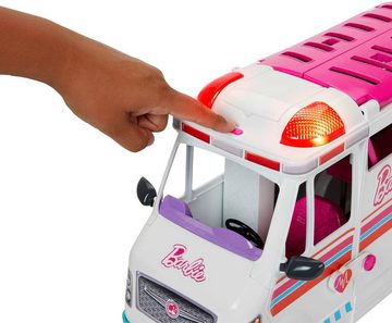 Barbie Puppen Fahrzeug Krankenwagen 2-in-1 Spielset, mit Licht und Geräuschen