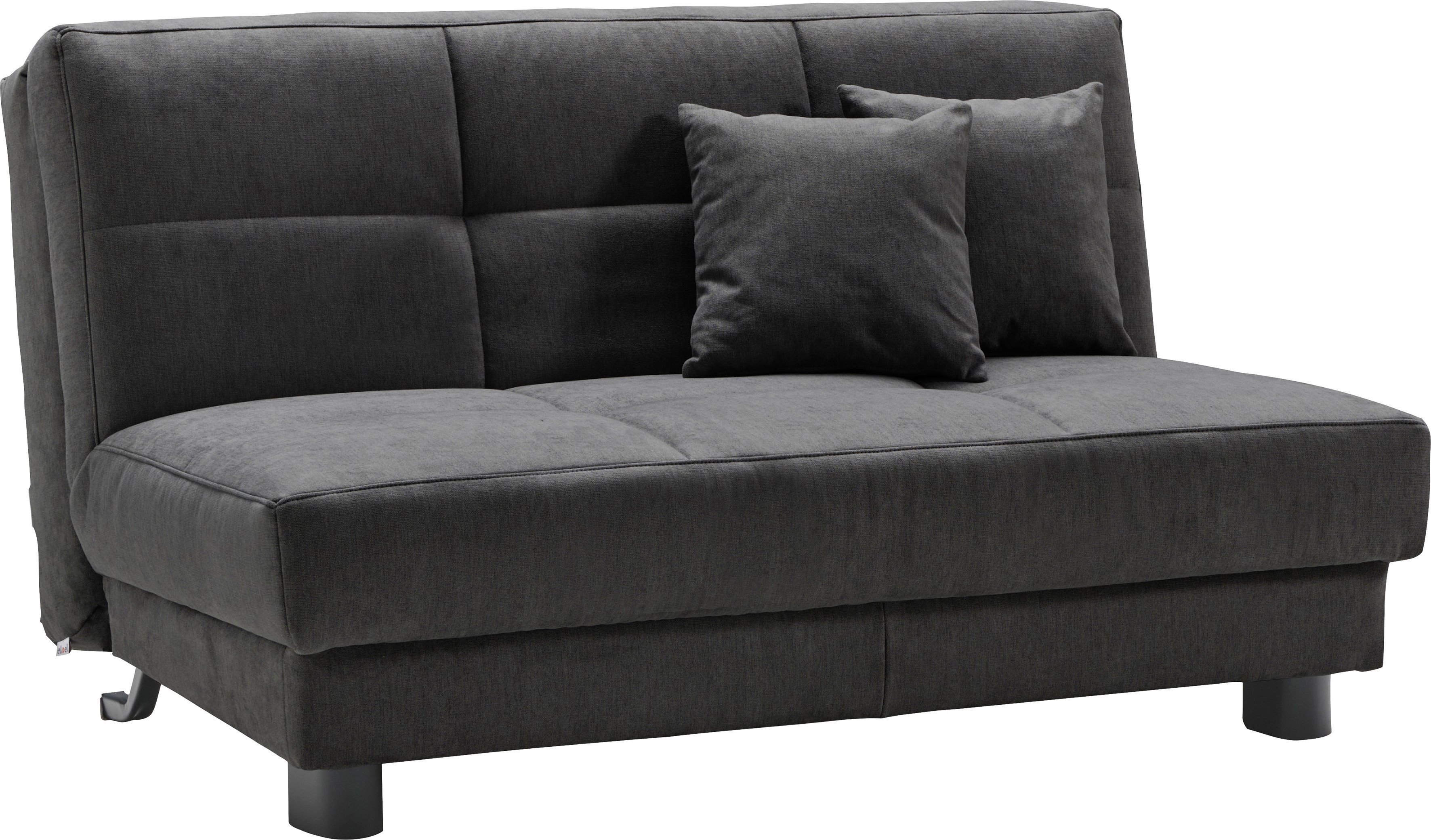 Schlafsofa 125 cm, + schwarz 2 Zierkissen ell Tilda, Breite inkl. ell