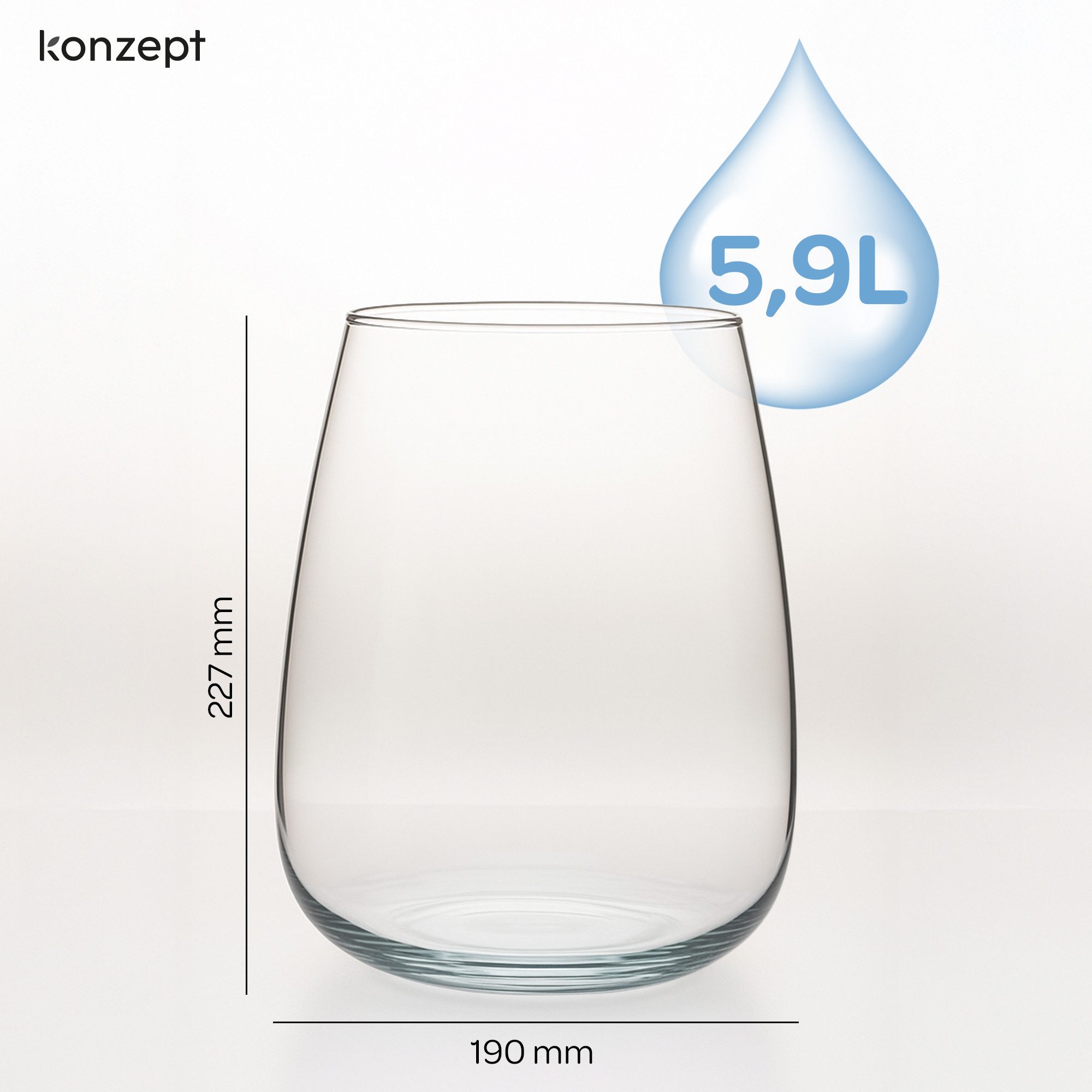 KONZEPT Tischvase Glasvase groß (23 cm günstig online kaufen