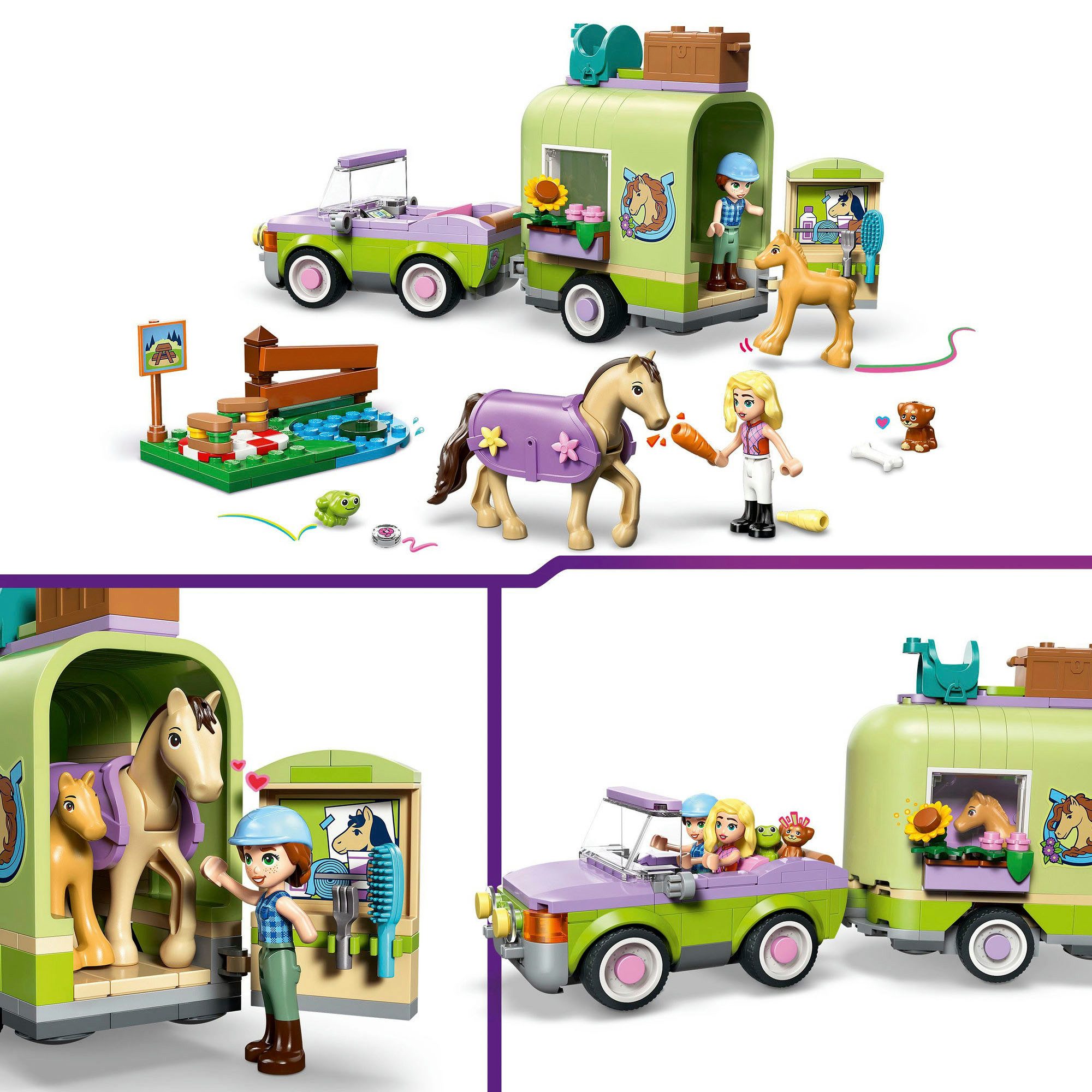 LEGO® Pferd und Fohlen mit Pferdeanhänger (42695), LEGO Friends Konstruktionsspielsteine, (279 St) – Bild 4 von 5