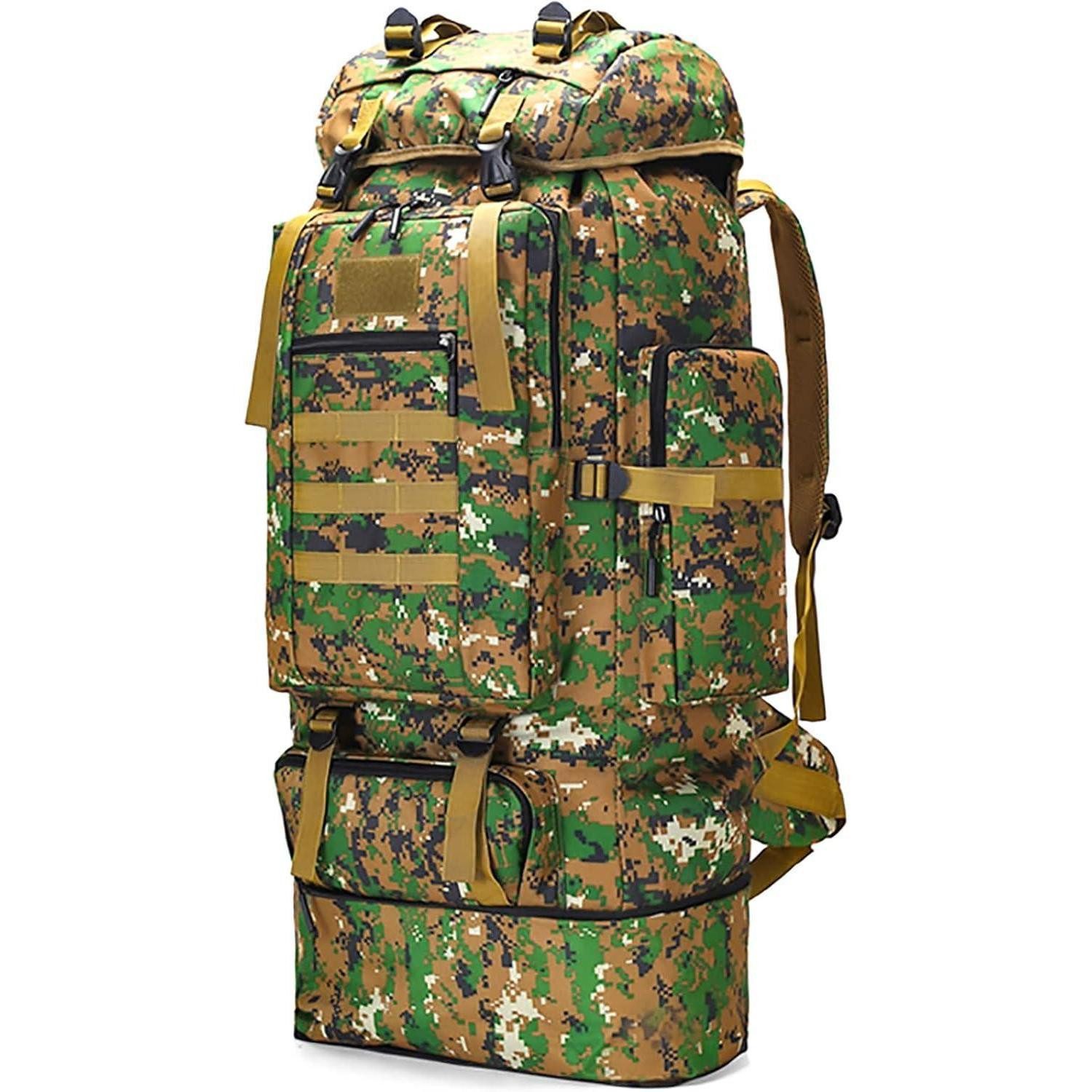 LuxusKollektion Trekkingrucksack Trekkingrucksack Herren 100L Outdoor Wasserdicht Molle Grün