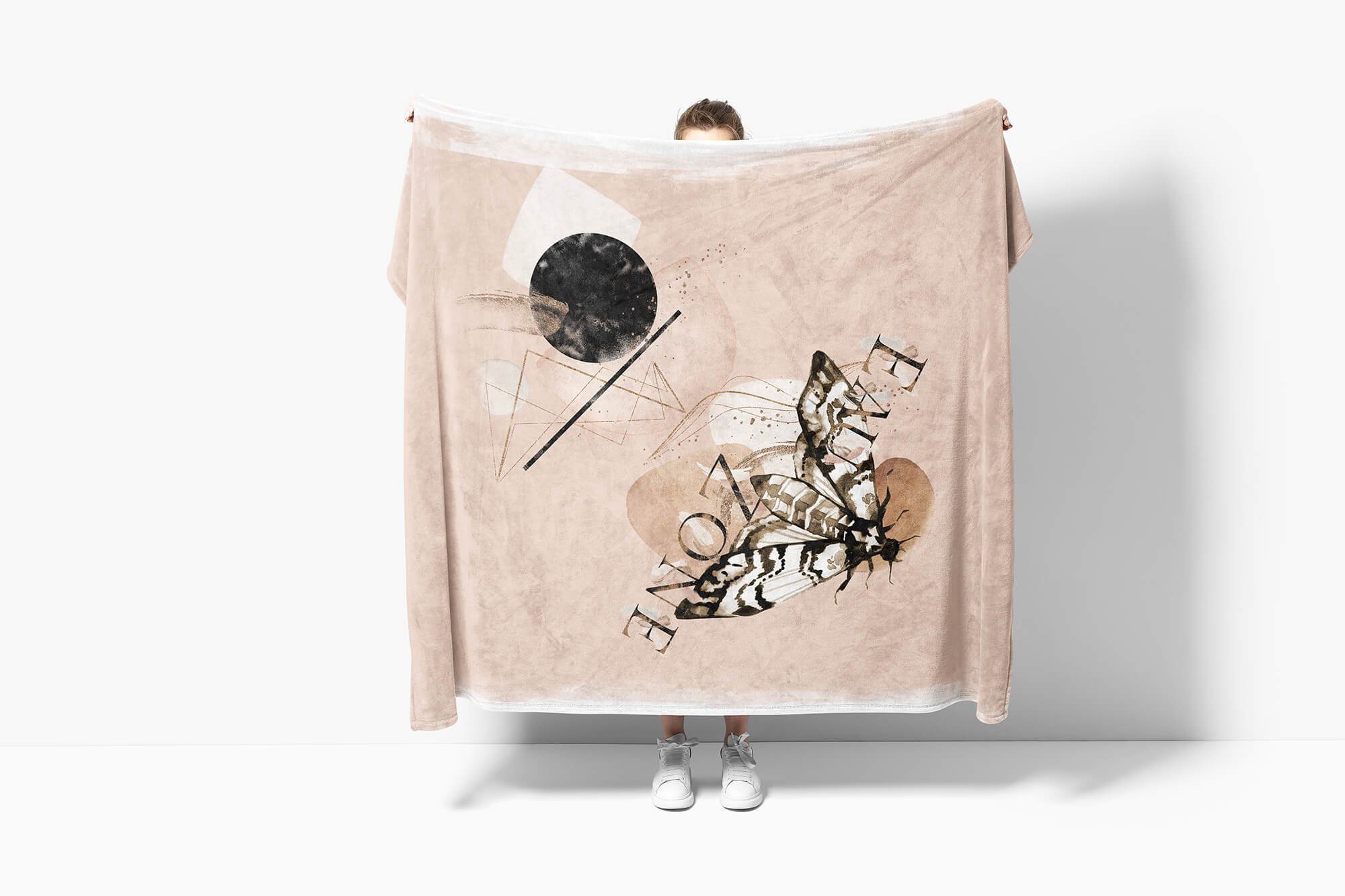 Sinus Art Handtuch Motiv, Kuscheldecke (1-St), Insekten Baumwolle-Polyester-Mix Handtuch Saunatuch Handtücher Kunstvoll Strandhandtuch