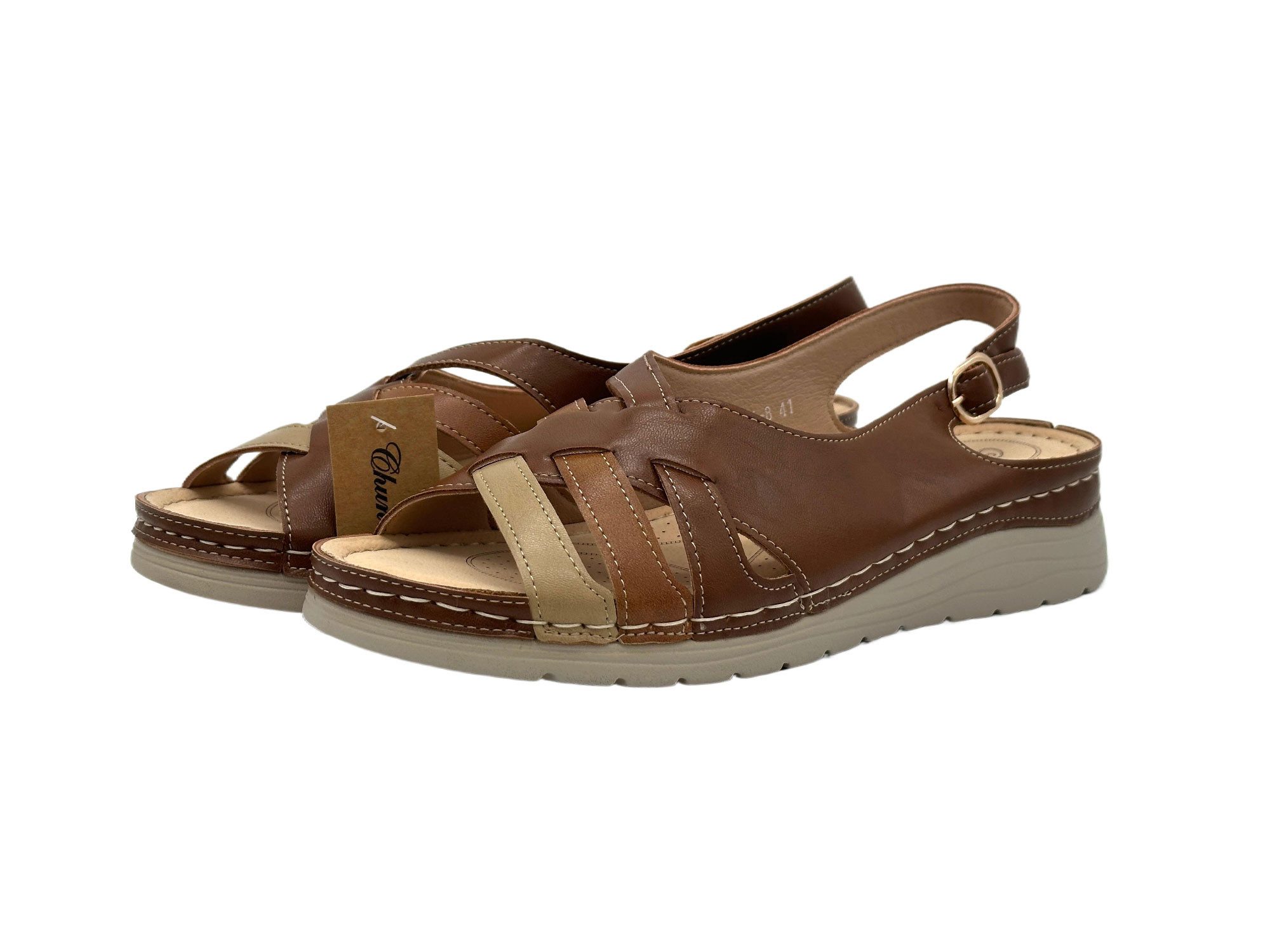 Nowaland Bequeme Damen Sandalen mit Fersenriemen Riemchensandale Stabiler Halt, weich gepolstert, flexibel und leicht