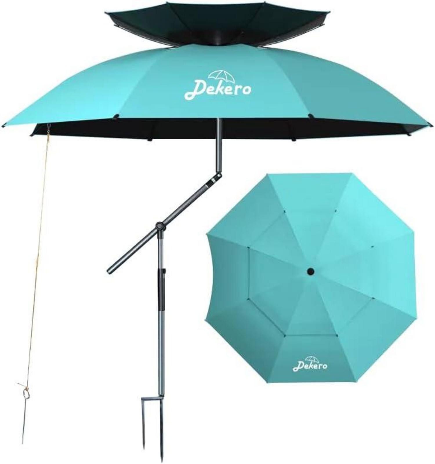Sonnenschirm 240cm Strandschirm windfest Stabil UV 50 sandsicher Blau