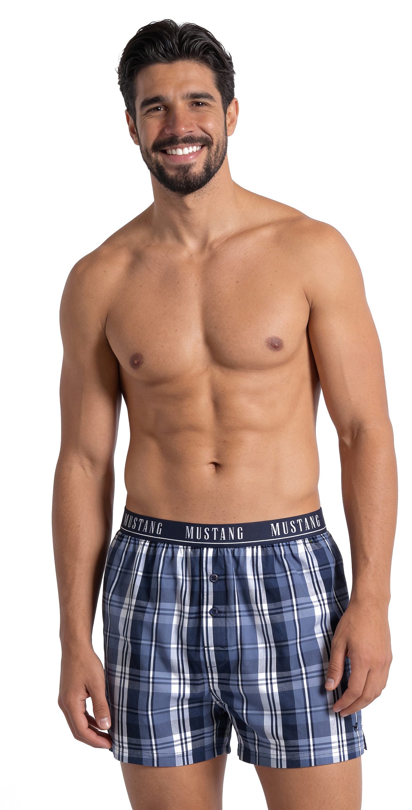 MUSTANG Boxershorts Freddy Unterhose Unterwäsche (Spar-Set, 2-St) Bequem & locker - OEKO-TEX® Standard - Elastischer Bund - Atmungsaktiv