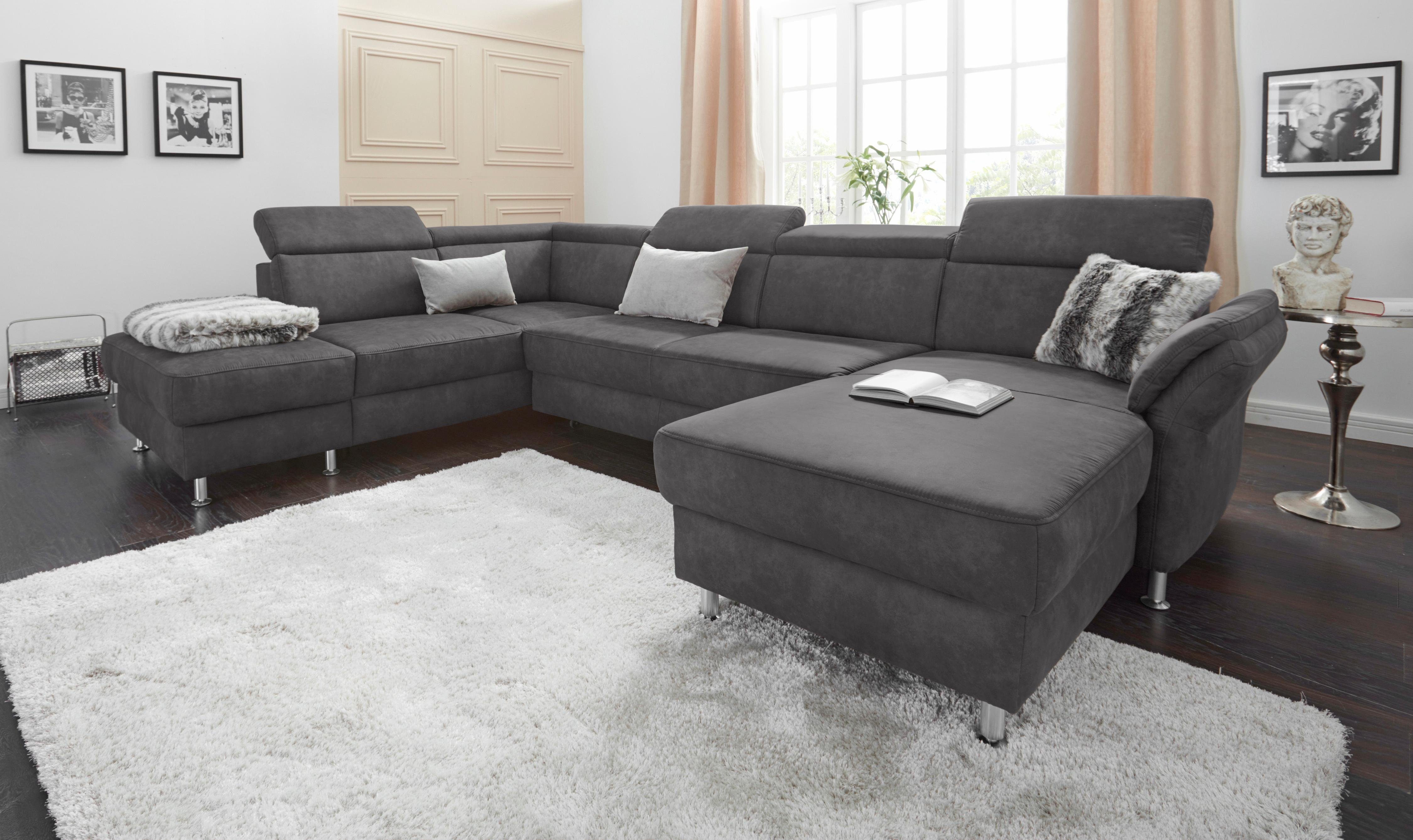 sit&more Wohnlandschaft Avignon U-Form, wahlweise mit Bettfunktion und Stauraum, inklusive Kopfteilverstellung
