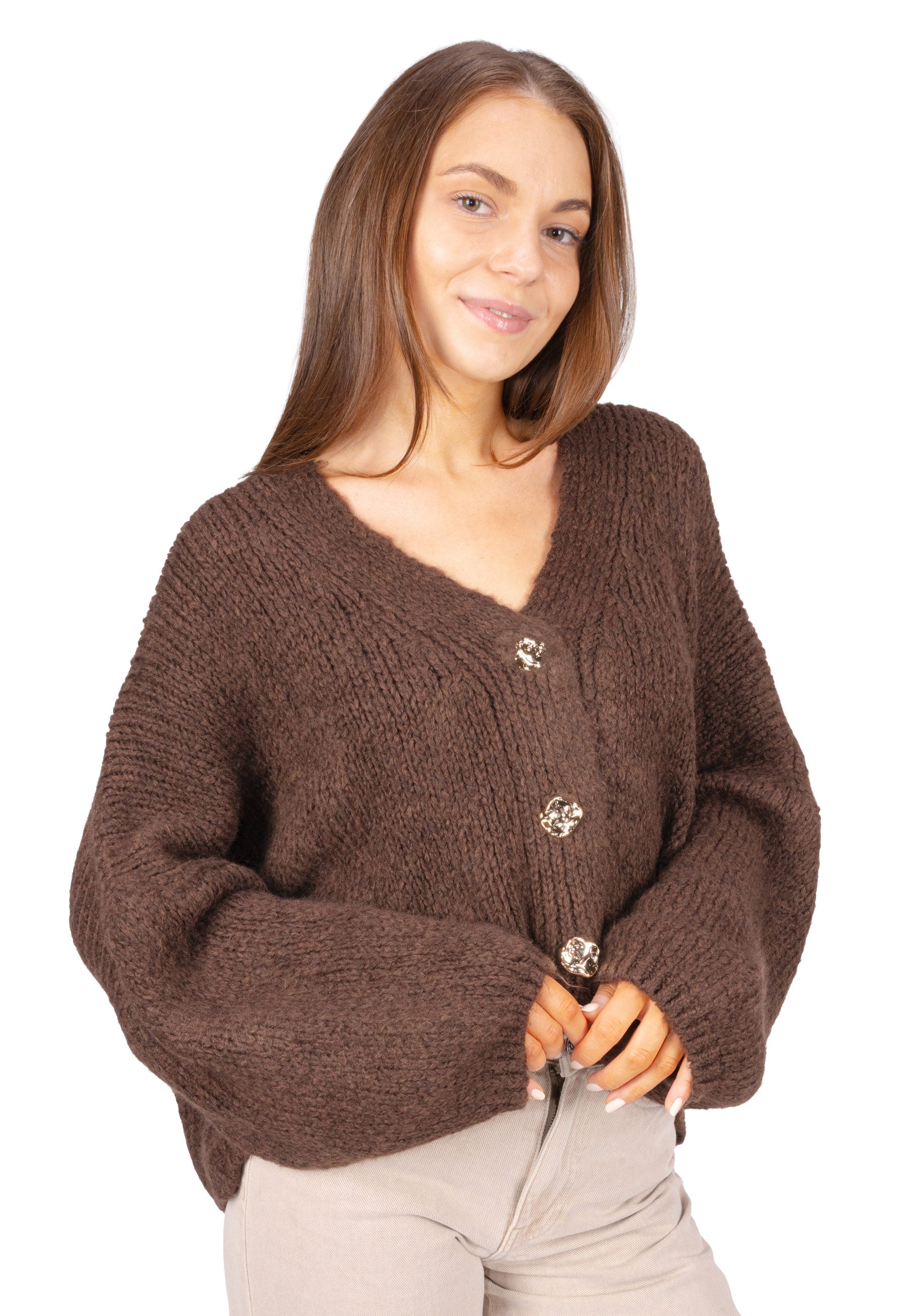 Seasons of April Cardigan JOJO (1-tlg) Damen Cardigan Strickjacke Oversize mit Knöpfen