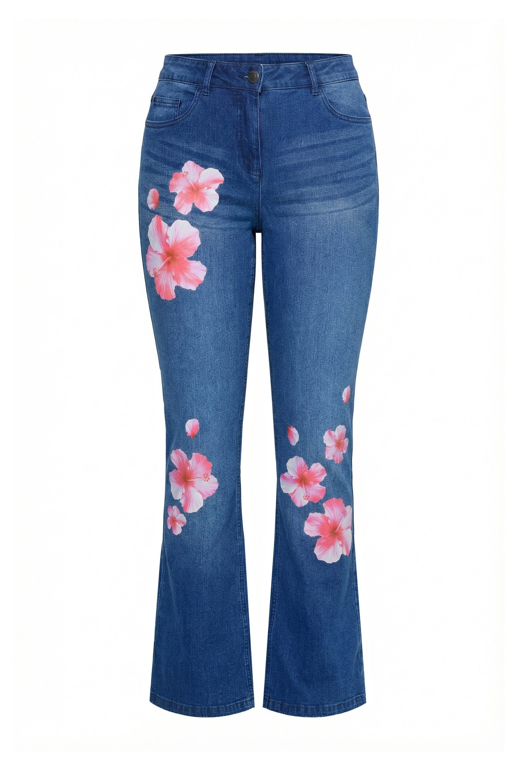 Angel of Style Regular-fit-Jeans Bootcut-Jeans Lea Stretchdenim Blüten 5-Po günstig online kaufen