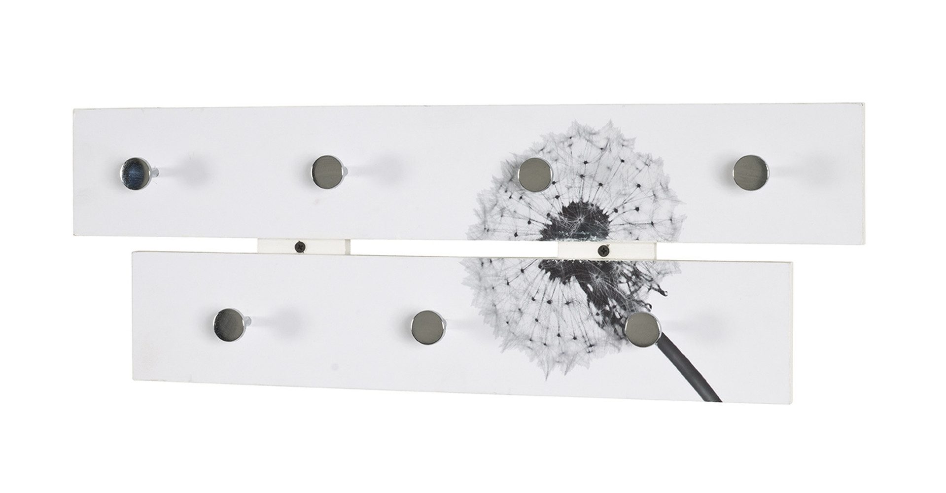 HAKU Garderobenleiste in chrom, Motiv Pusteblume - 60x21x5 (BxHxT)