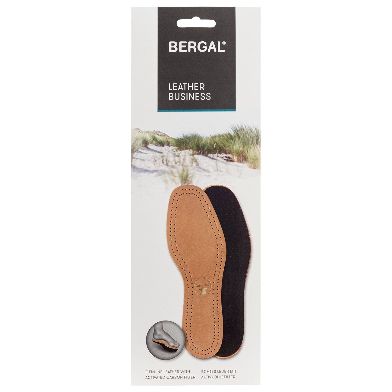 Bergal Business Ledersohlen Leder-Einlegesohle Leather mit Aktivkohle-Latex - die