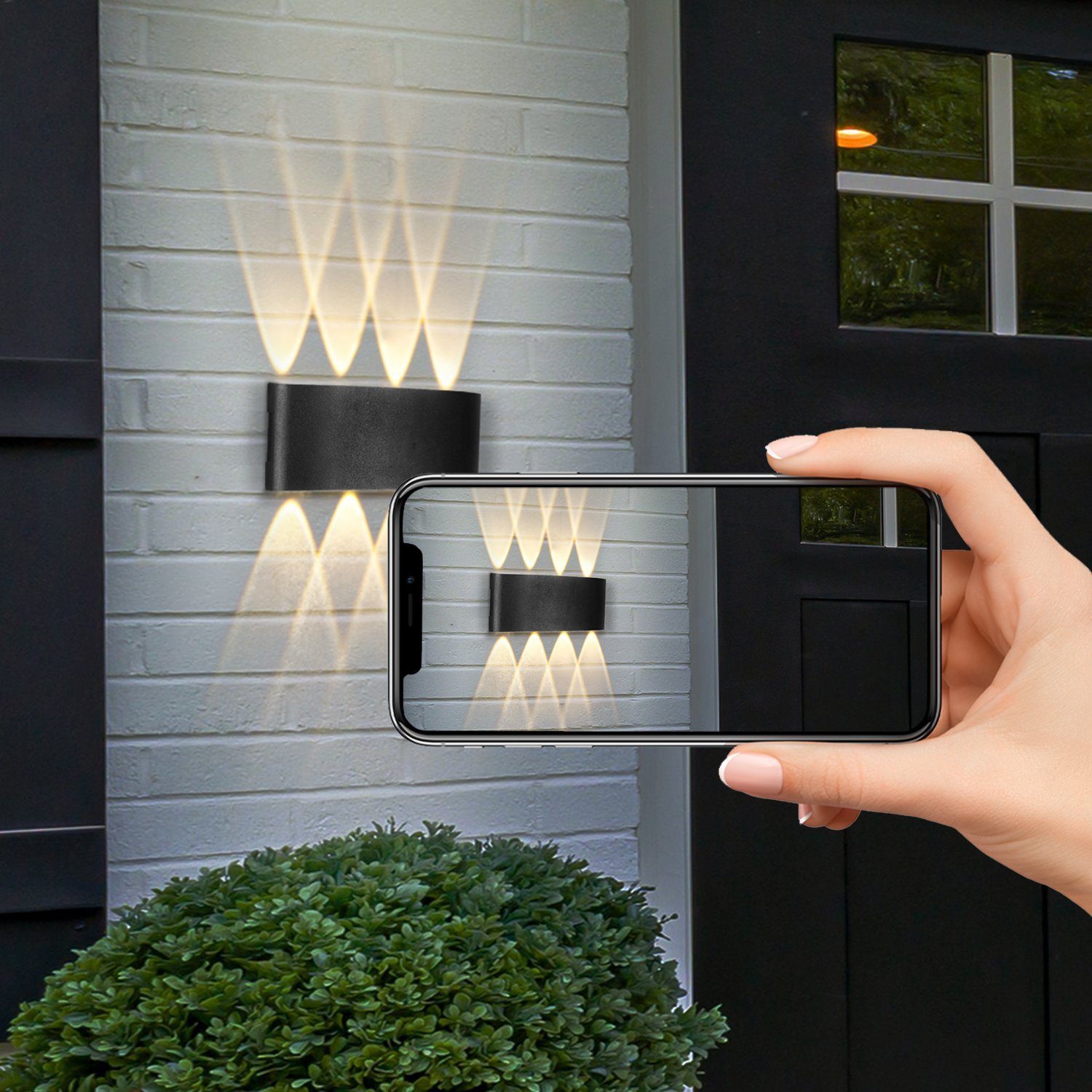Nettlife LED Wandleuchte Innen Wandlampe Schwarz 5W 2ER, 65, LED fest integriert, Warmweiß, Flur Wohnzimmer Schlafzimmer