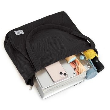 TAN.TOMI Henkeltasche Handtasche, Tasche Damen, Damenhandtasche, Cordtasche mit Reißverschluss-Einkaufstasche