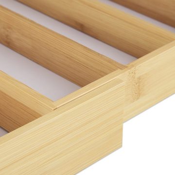 relaxdays Besteckkasten Besteckkasten Bambus 40cm ausziehbar