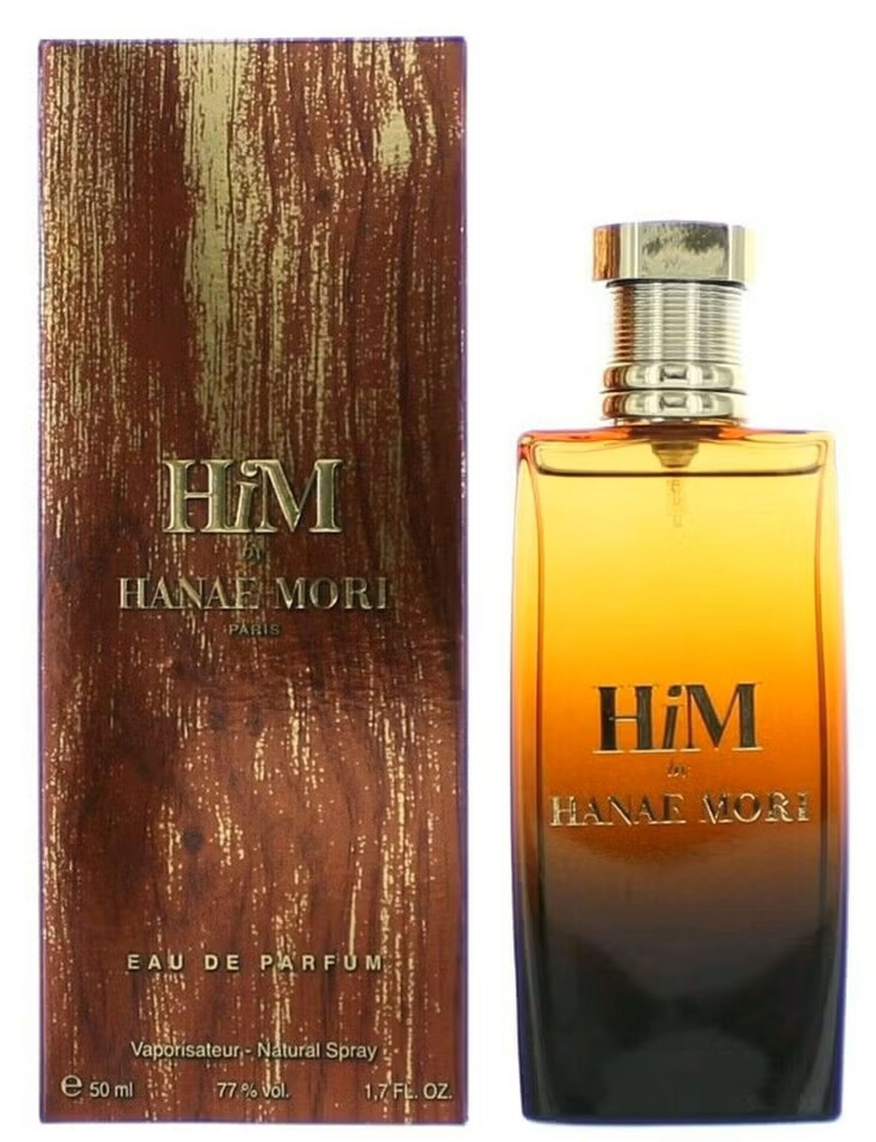 Hanae Mori Eau de Parfum Him (EDP) Herren Spray, Würzig-holziger Duft mit Eichenmoos, Zeder und Tonkabohne