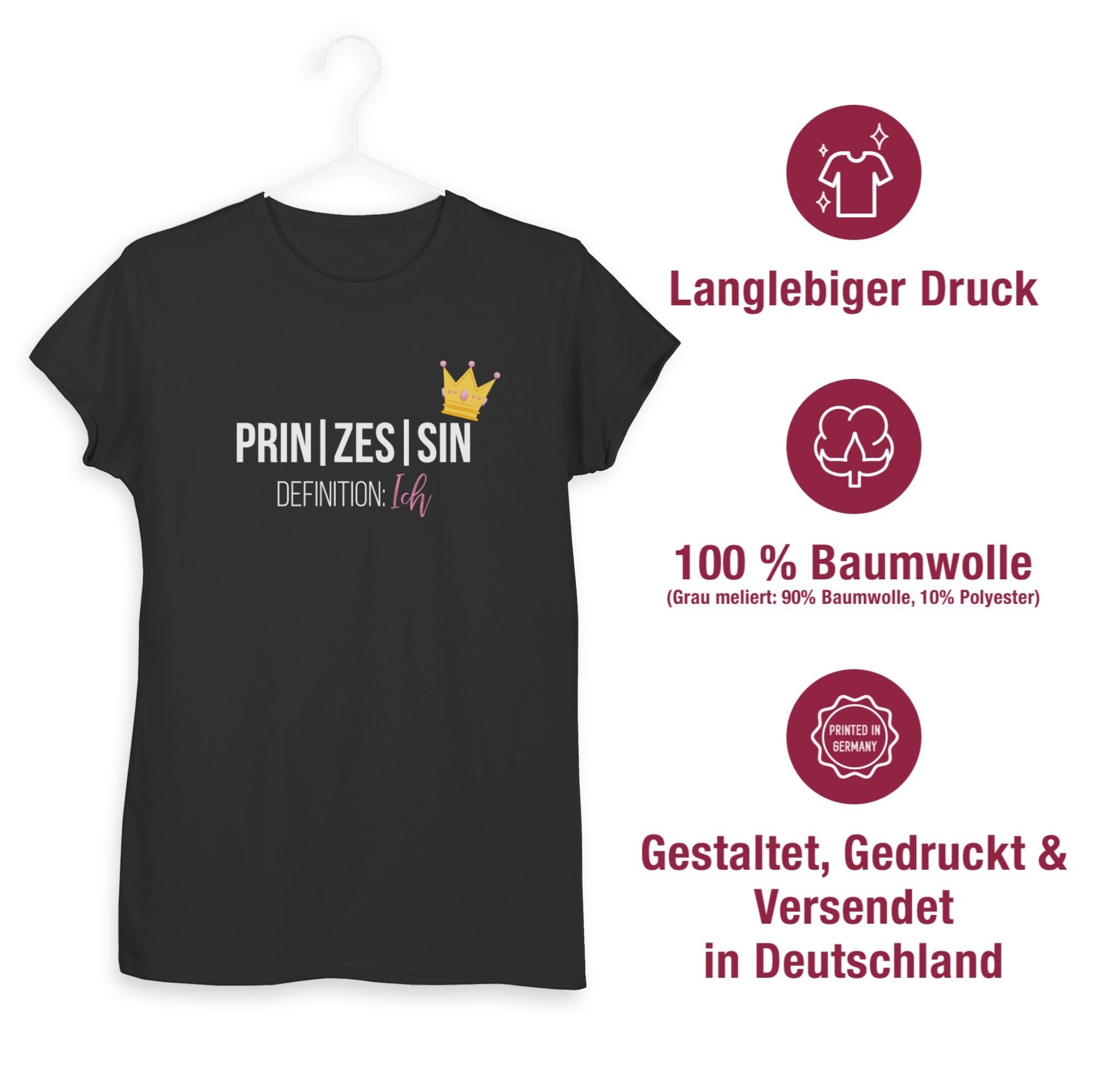 Damen Shirts Shirtracer T-Shirt Prinzessin Definition Ich - Sprüche Statement mit Spruch - Damen Premium T-Shirt (1-tlg) Spruchs