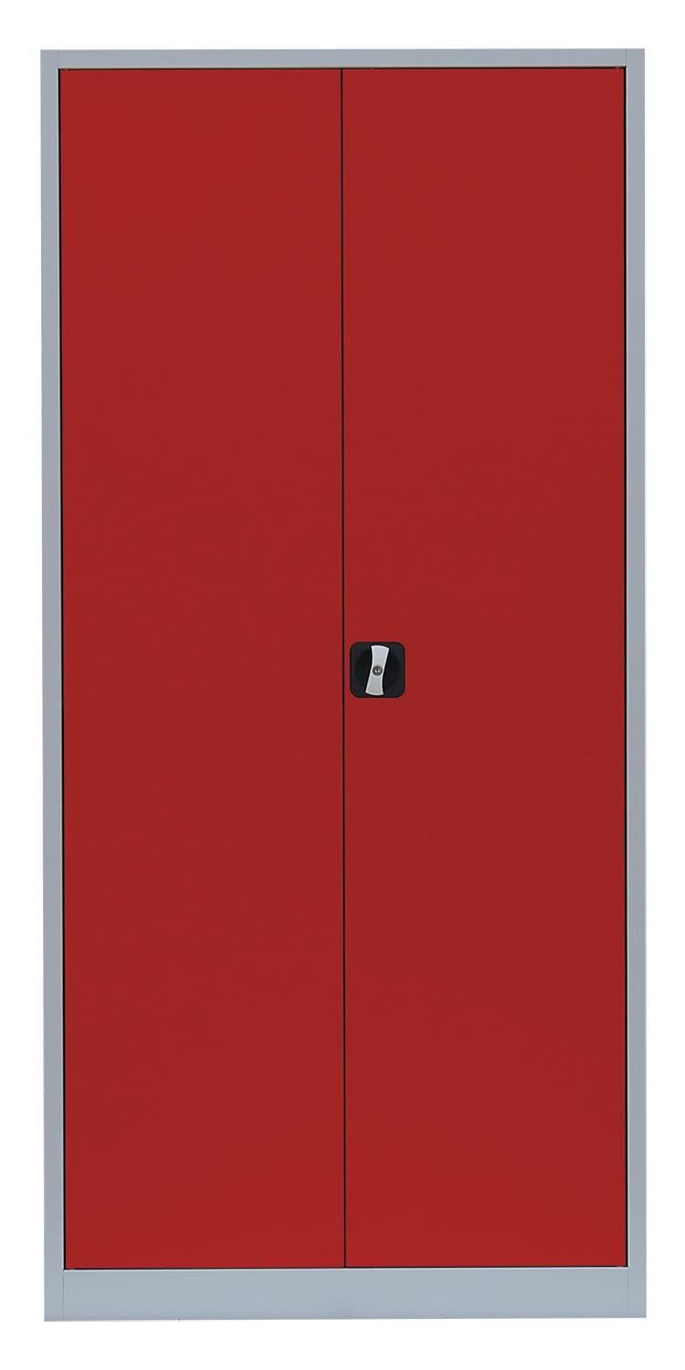 Steelboxx Mehrzweckschrank Metallschrank abschließbar keine Korpus: 7035 Montage 195x92,5x60cm Feuerrot Aktenschrank (1-St) Lichtgrau/ montiert, Lichtgrau RAL RAL | Türen: Komplett notwendig Büroschrank 3000