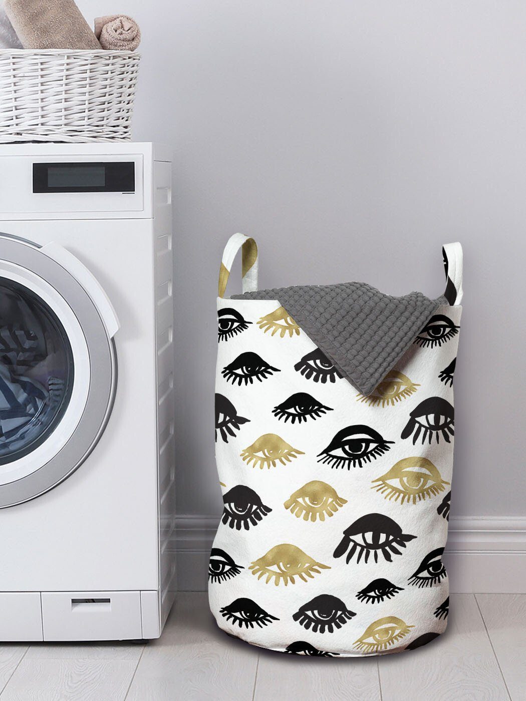 Abakuhaus Wäschesäckchen Wäschekorb mit Liebe Kordelzugverschluss Waschsalons, für Trippy Frauenaugen Kunst Griffen Moderne