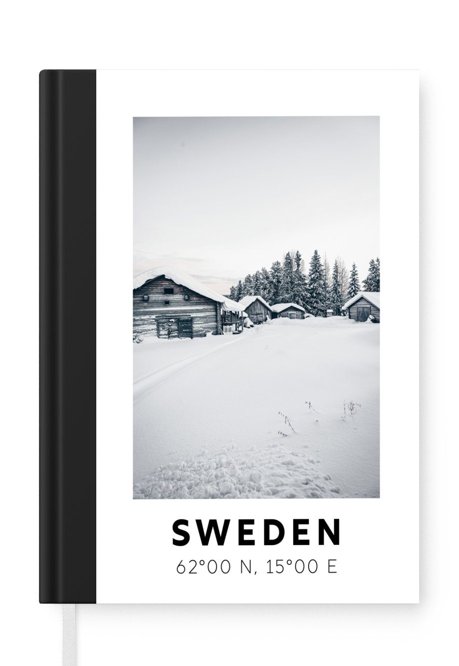 MuchoWow Notizbuch Schweden - Schnee - Skandinavien, Journal, Merkzettel, Tagebuch, Notizheft, A5, 98 Seiten, Haushaltsbuch | Notizbücher