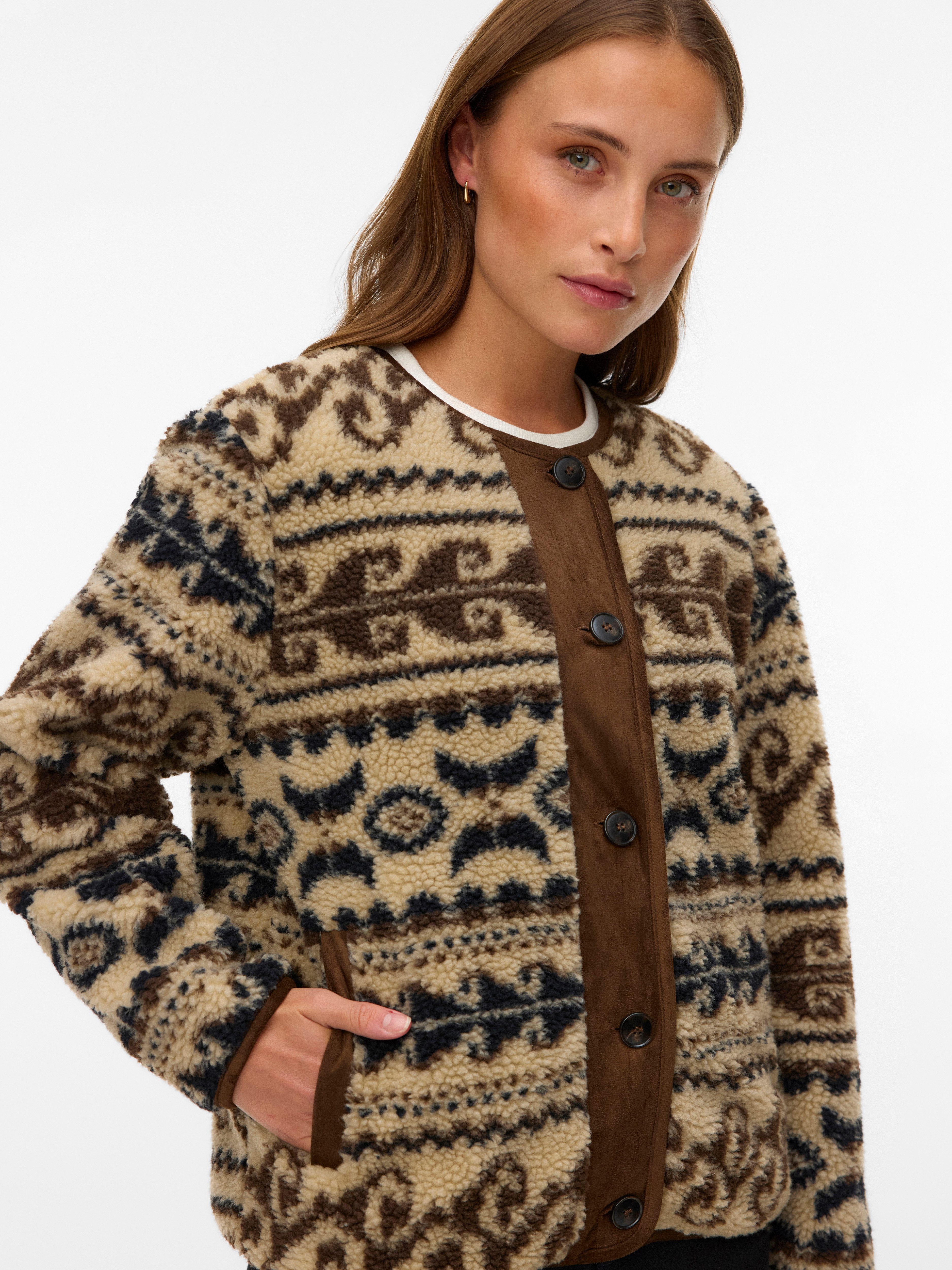 Vero Moda Fleecejacke VMLINDAU SHORT JACKET Polyester