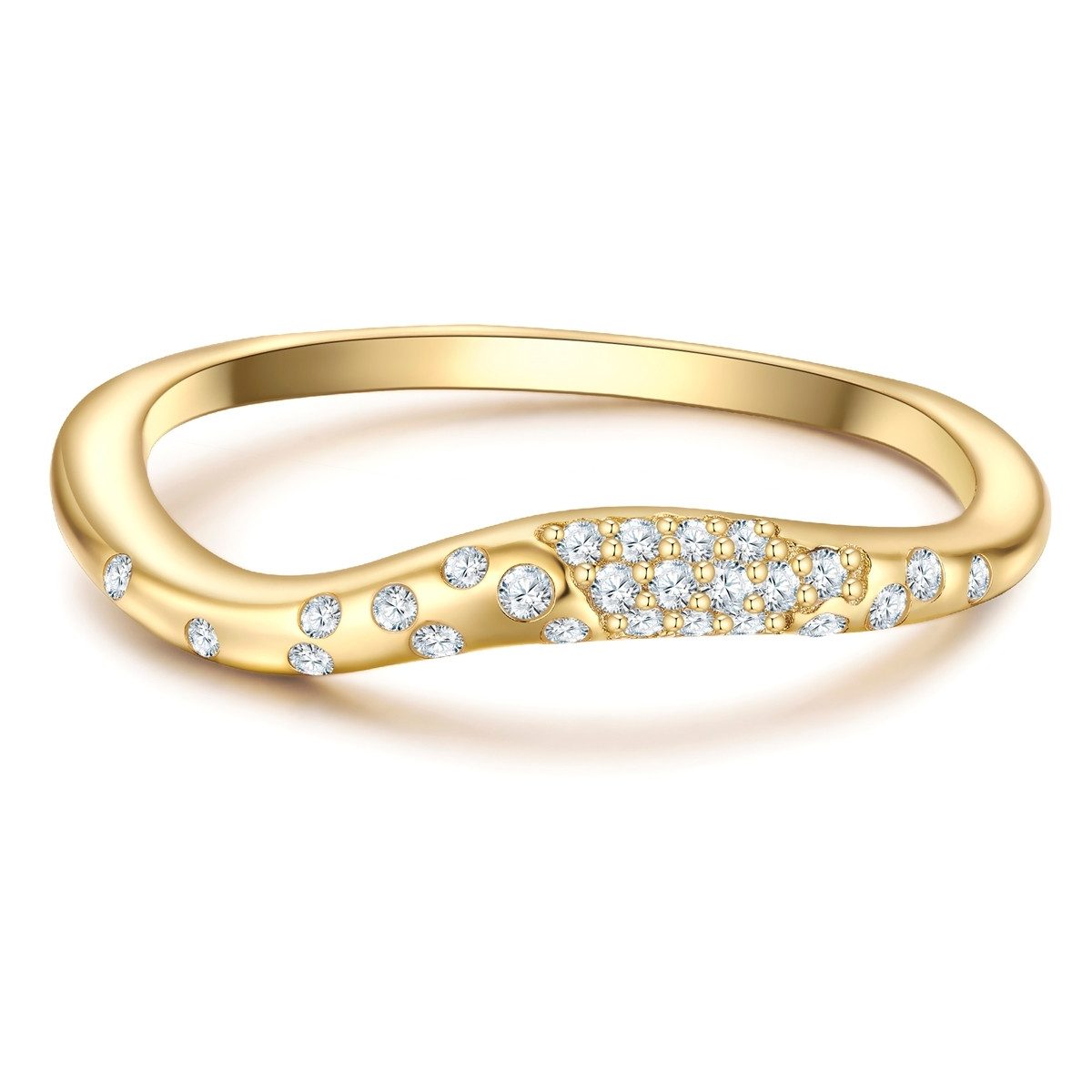 Glanzstücke München Silberring gelbgold, mit Zirkonia günstig online kaufen