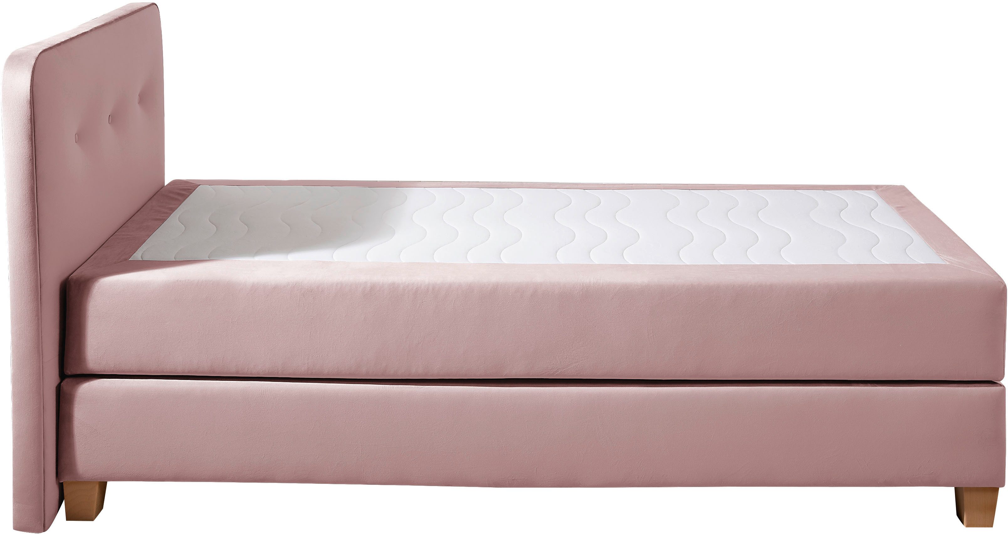 Home affaire Boxspringbett Fargo, inkl. Topper, in 3 Matratzenarten, in Samt- oder Strukturstoff