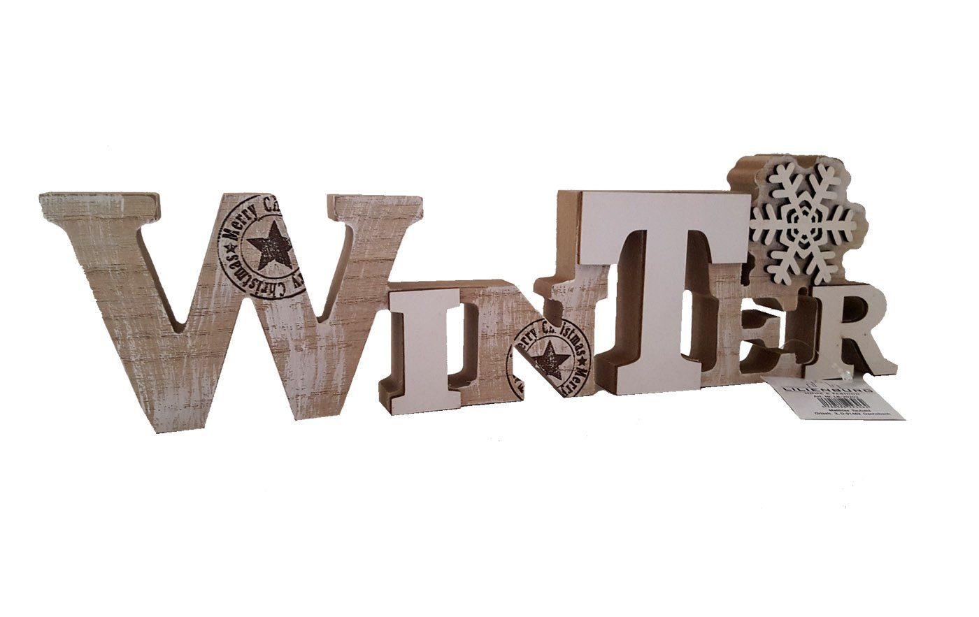 Deko-Schriftzug Weihnachtsdeko Schriftzug WINTER zum hinstellen Holz