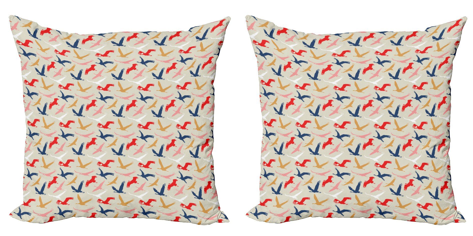 Kissenbezüge Modern Accent Doppelseitiger Digitaldruck, Abakuhaus (2 Stück), Vögel Pelicans Silhouetten