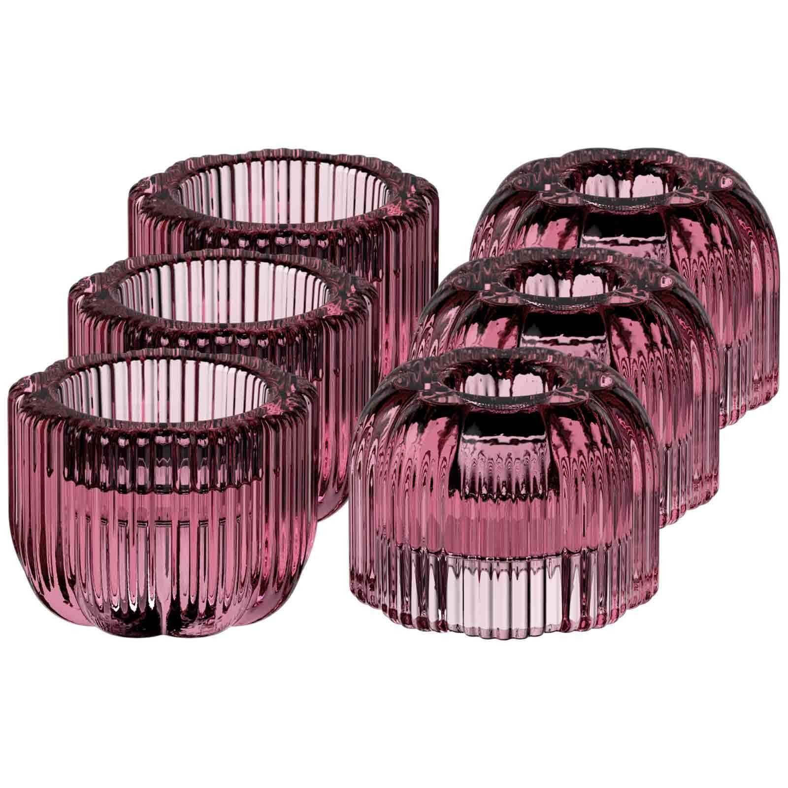 Villeroy & Boch Teelichthalter Fleur 2in1-Kerzenständer ø 6,3 cm 6er Set (6x Kerzenständer, 6 St)