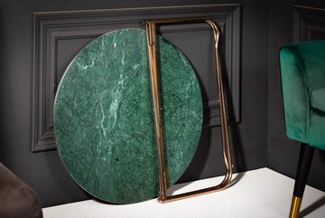 riess-ambiente Couchtisch NOBLE Ø65cm grün / gold (Einzelartikel, 1-St), Wohnzimmer · rund · abnehmbare Marmor-Tischplatte · Metall · handmade