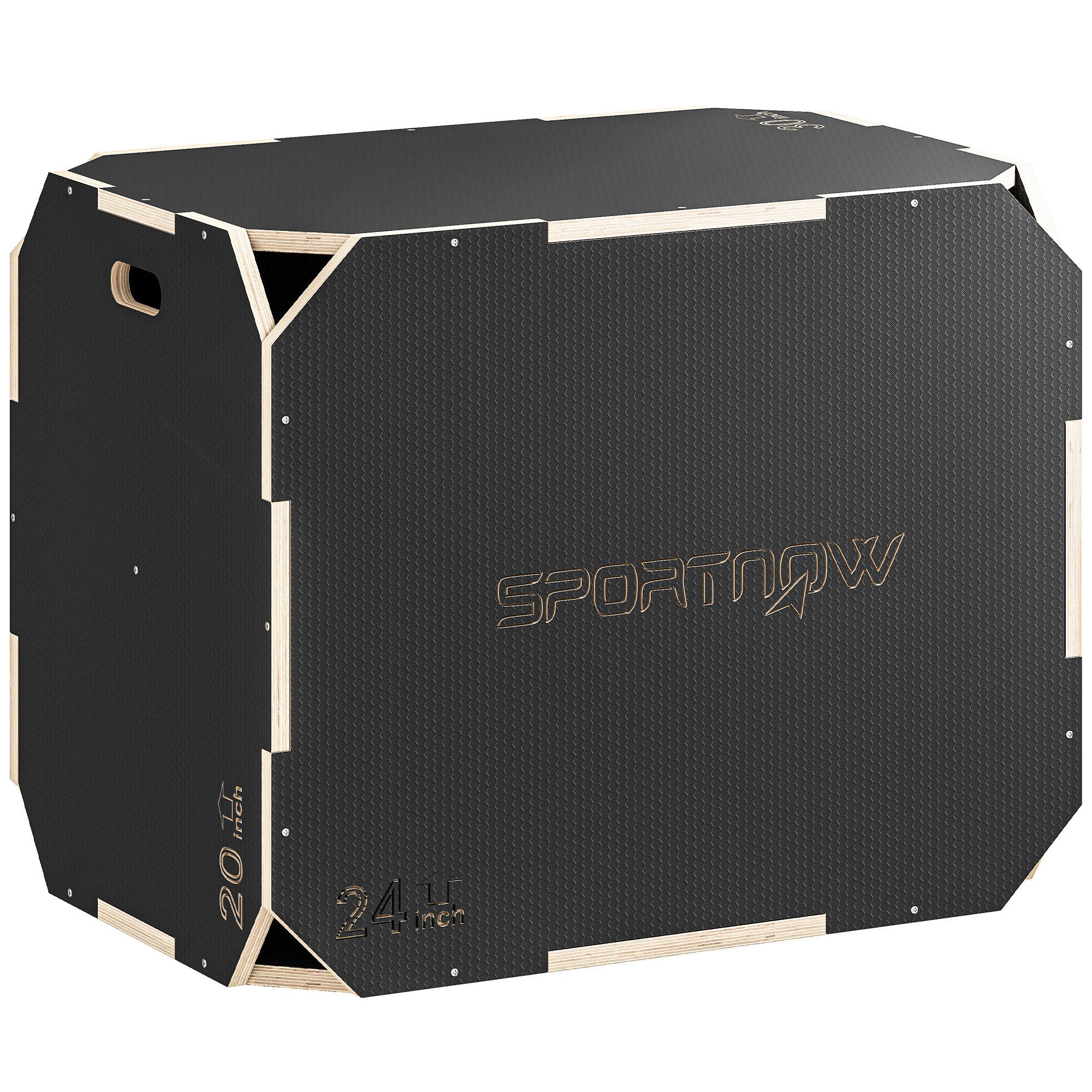 SPORTNOW Plyo-Box 3-in-1 mit 3 Sprunghöhen Griffen Kantenfreie Step-Up (Plyometrische Sprungbox, 1-St., Kantenfreie Step-Up Jumping Box), für Plyometrisches Training Workout