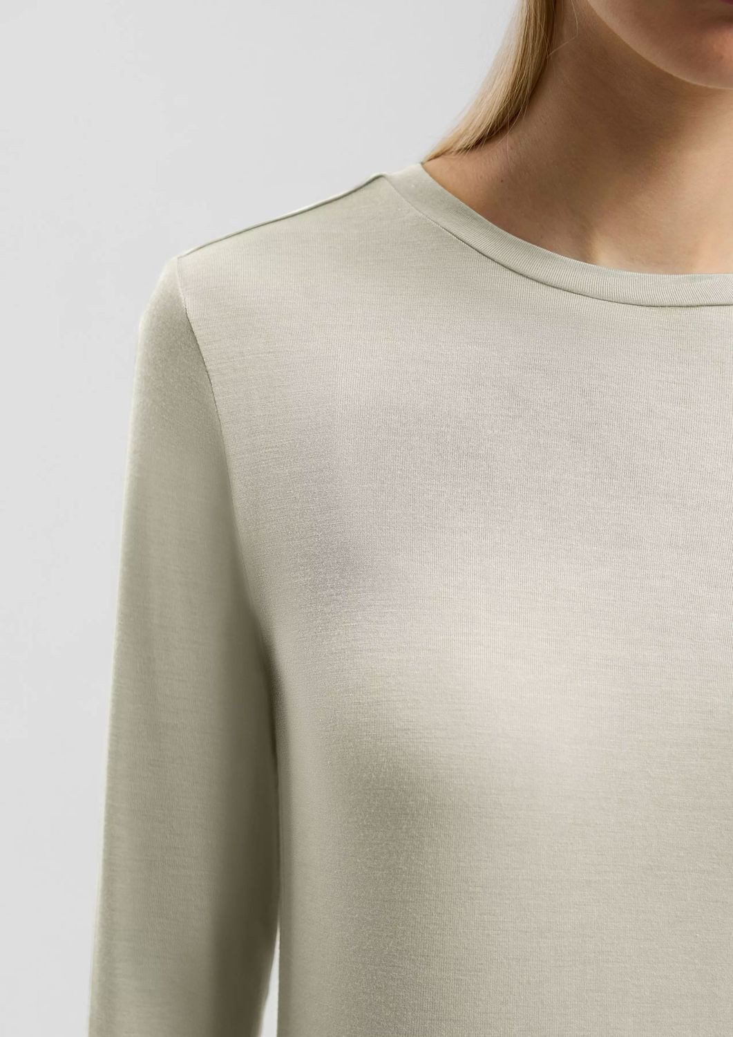QS Longsleeve Langarmshirt aus Viskosestretch Rundhals, günstig online kaufen