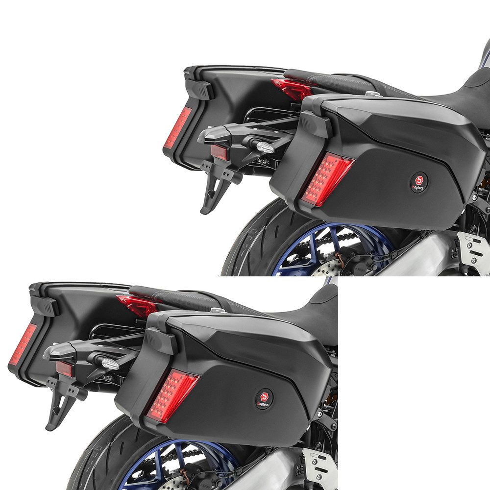 Bagtecs Kofferset Set 2x Motorrad Koffer + Kofferträger Seitenkoffer Universal # PX74 ma