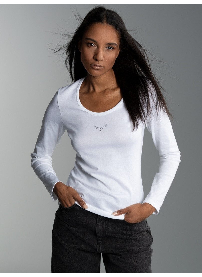 Longsleeve TRIGEMA Langarmshirt mit Kristallsteinen