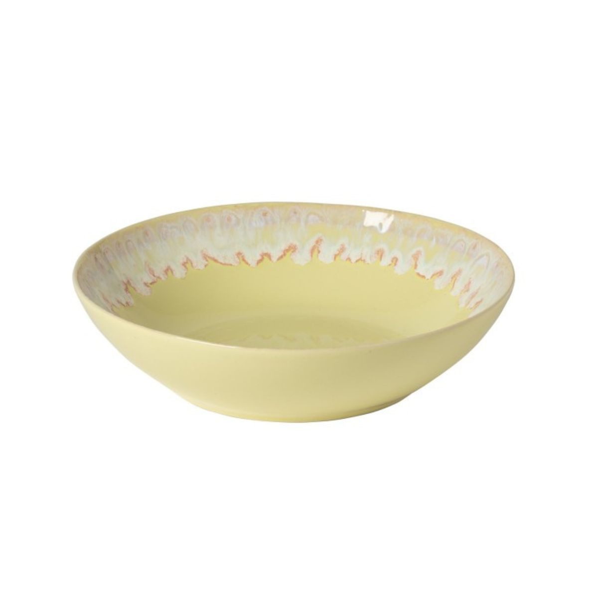 Costa Nova Suppenteller Taormina Sand Yellow, Teller für Suppe oder Pasta, 21,5 cm, Casafina, (1 St), Hohe Brenntemperaturen, porenfrei hygienisch, wärmeschockbeständig